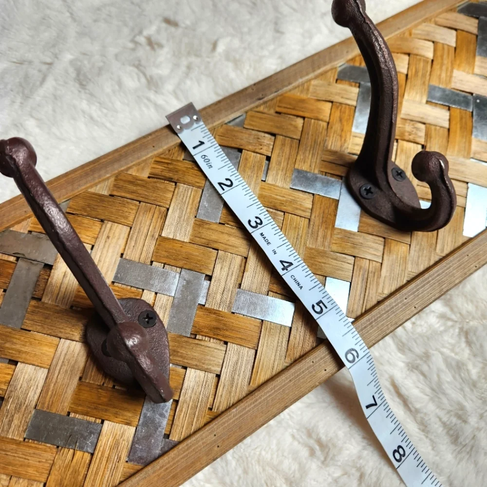 Wooden Woven Farmhouse Coat Rack
